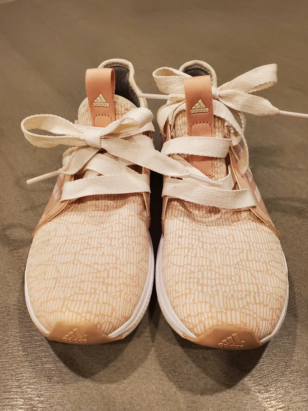 adidas Bounce Women's Light Pink Tan Lace-Up Sneakers - Picture 10 of 10